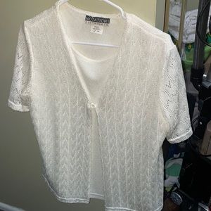 Large notations clothing company two layer blouse